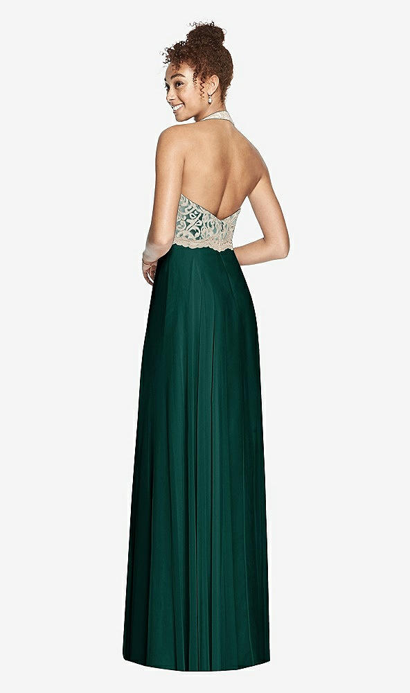 Back View - Evergreen & Cameo Studio Design Collection 4512 Full Length Halter Top Bridesmaid Dress