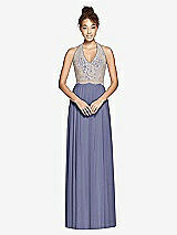 Front View Thumbnail - French Blue & Cameo Studio Design Collection 4512 Full Length Halter Top Bridesmaid Dress