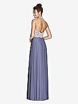 Rear View Thumbnail - French Blue & Cameo Studio Design Collection 4512 Full Length Halter Top Bridesmaid Dress