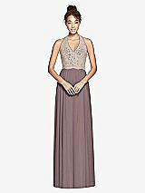 Front View Thumbnail - French Truffle & Cameo Studio Design Collection 4512 Full Length Halter Top Bridesmaid Dress