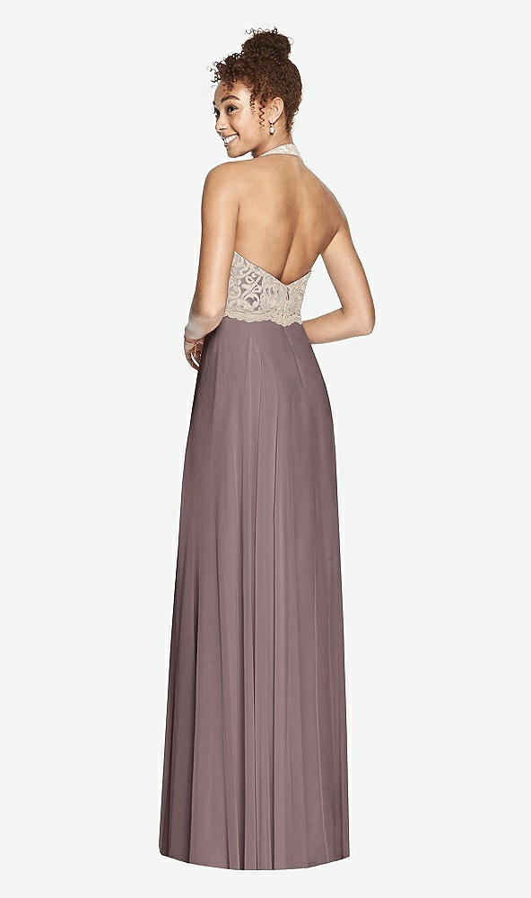 Back View - French Truffle & Cameo Studio Design Collection 4512 Full Length Halter Top Bridesmaid Dress