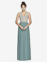 Front View Thumbnail - Icelandic & Cameo Studio Design Collection 4512 Full Length Halter Top Bridesmaid Dress