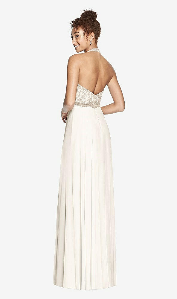 Back View - Ivory & Cameo Studio Design Collection 4512 Full Length Halter Top Bridesmaid Dress