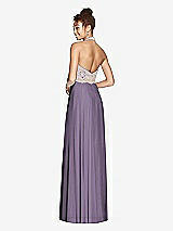 Rear View Thumbnail - Lavender & Cameo Studio Design Collection 4512 Full Length Halter Top Bridesmaid Dress