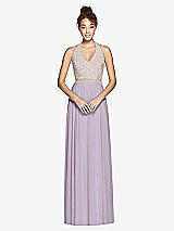 Front View Thumbnail - Lilac Haze & Cameo Studio Design Collection 4512 Full Length Halter Top Bridesmaid Dress