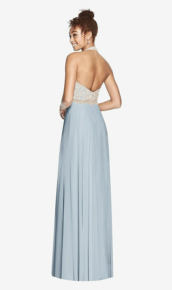 Back View - Mist & Cameo Studio Design Collection 4512 Full Length Halter Top Bridesmaid Dress