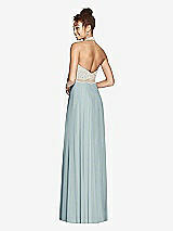 Rear View Thumbnail - Morning Sky & Cameo Studio Design Collection 4512 Full Length Halter Top Bridesmaid Dress