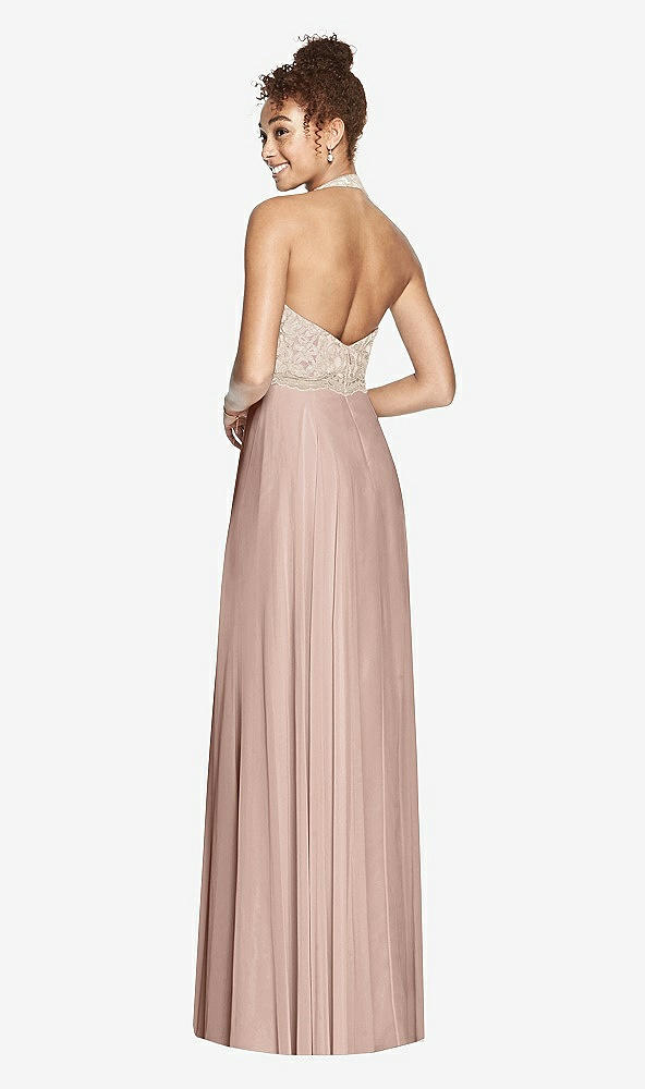 Back View - Neu Nude & Cameo Studio Design Collection 4512 Full Length Halter Top Bridesmaid Dress