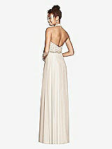 Rear View Thumbnail - Oat & Cameo Studio Design Collection 4512 Full Length Halter Top Bridesmaid Dress