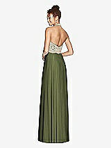 Rear View Thumbnail - Olive Green & Cameo Studio Design Collection 4512 Full Length Halter Top Bridesmaid Dress