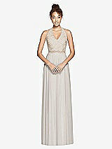 Front View Thumbnail - Oyster & Cameo Studio Design Collection 4512 Full Length Halter Top Bridesmaid Dress