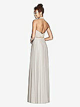 Rear View Thumbnail - Oyster & Cameo Studio Design Collection 4512 Full Length Halter Top Bridesmaid Dress