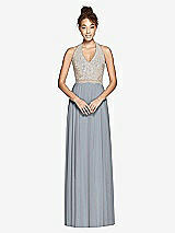 Front View Thumbnail - Platinum & Cameo Studio Design Collection 4512 Full Length Halter Top Bridesmaid Dress