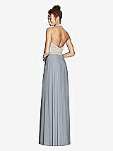 Rear View Thumbnail - Platinum & Cameo Studio Design Collection 4512 Full Length Halter Top Bridesmaid Dress