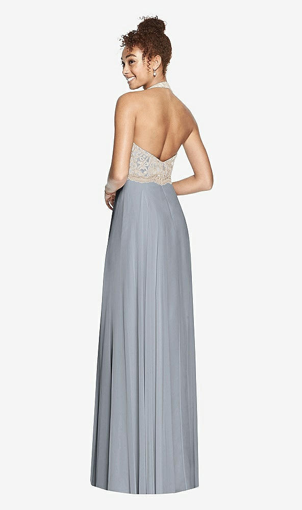 Back View - Platinum & Cameo Studio Design Collection 4512 Full Length Halter Top Bridesmaid Dress
