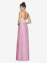Rear View Thumbnail - Powder Pink & Cameo Studio Design Collection 4512 Full Length Halter Top Bridesmaid Dress