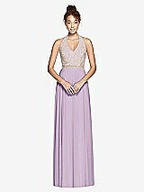 Front View Thumbnail - Pale Purple & Cameo Studio Design Collection 4512 Full Length Halter Top Bridesmaid Dress