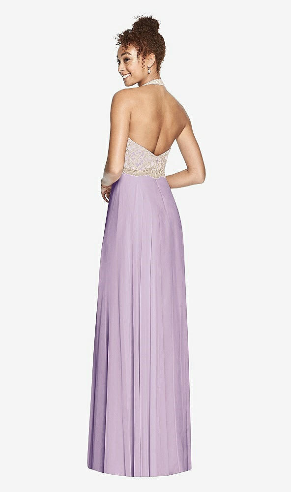 Back View - Pale Purple & Cameo Studio Design Collection 4512 Full Length Halter Top Bridesmaid Dress