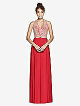 Front View Thumbnail - Parisian Red & Cameo Studio Design Collection 4512 Full Length Halter Top Bridesmaid Dress