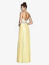 Rear View Thumbnail - Pale Yellow & Cameo Studio Design Collection 4512 Full Length Halter Top Bridesmaid Dress