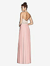 Rear View Thumbnail - Rose - PANTONE Rose Quartz & Cameo Studio Design Collection 4512 Full Length Halter Top Bridesmaid Dress