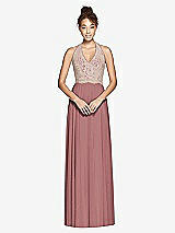 Front View Thumbnail - Rosewood & Cameo Studio Design Collection 4512 Full Length Halter Top Bridesmaid Dress