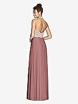 Rear View Thumbnail - Rosewood & Cameo Studio Design Collection 4512 Full Length Halter Top Bridesmaid Dress