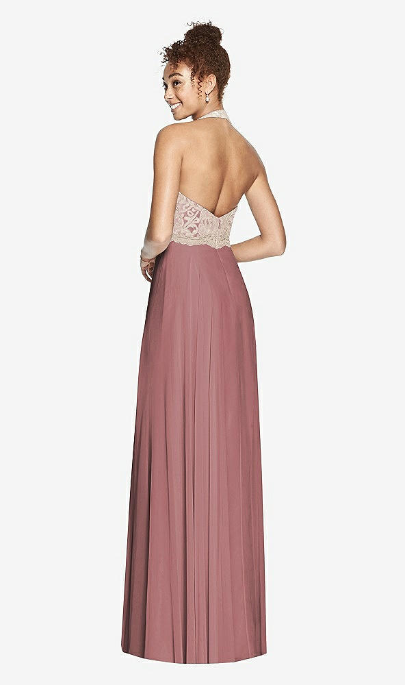 Back View - Rosewood & Cameo Studio Design Collection 4512 Full Length Halter Top Bridesmaid Dress