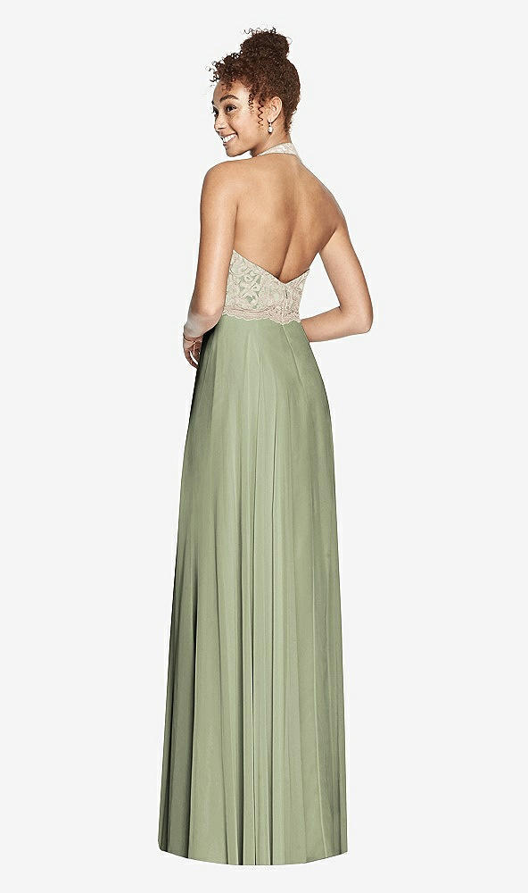 Back View - Sage & Cameo Studio Design Collection 4512 Full Length Halter Top Bridesmaid Dress