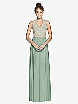 Front View Thumbnail - Seagrass & Cameo Studio Design Collection 4512 Full Length Halter Top Bridesmaid Dress