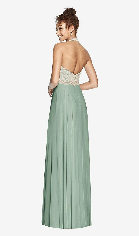 Back View - Seagrass & Cameo Studio Design Collection 4512 Full Length Halter Top Bridesmaid Dress