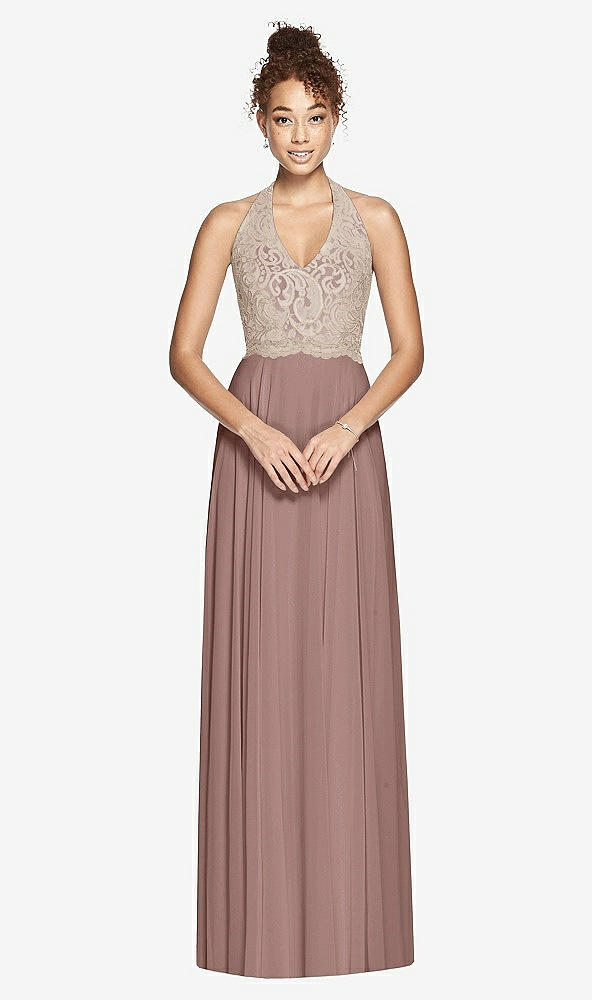 Front View - Sienna & Cameo Studio Design Collection 4512 Full Length Halter Top Bridesmaid Dress