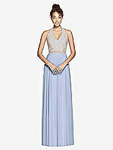 Front View Thumbnail - Sky Blue & Cameo Studio Design Collection 4512 Full Length Halter Top Bridesmaid Dress