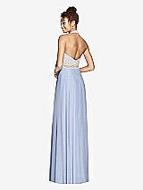 Rear View Thumbnail - Sky Blue & Cameo Studio Design Collection 4512 Full Length Halter Top Bridesmaid Dress