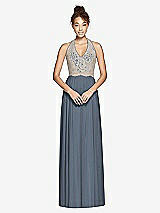 Front View Thumbnail - Silverstone & Cameo Studio Design Collection 4512 Full Length Halter Top Bridesmaid Dress