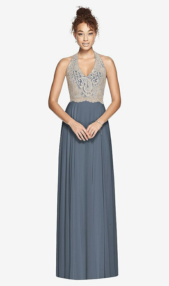 Front View - Silverstone & Cameo Studio Design Collection 4512 Full Length Halter Top Bridesmaid Dress