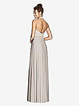 Rear View Thumbnail - Taupe & Cameo Studio Design Collection 4512 Full Length Halter Top Bridesmaid Dress