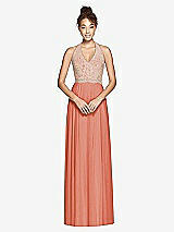Front View Thumbnail - Terracotta Copper & Cameo Studio Design Collection 4512 Full Length Halter Top Bridesmaid Dress