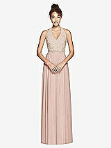 Front View Thumbnail - Toasted Sugar & Cameo Studio Design Collection 4512 Full Length Halter Top Bridesmaid Dress