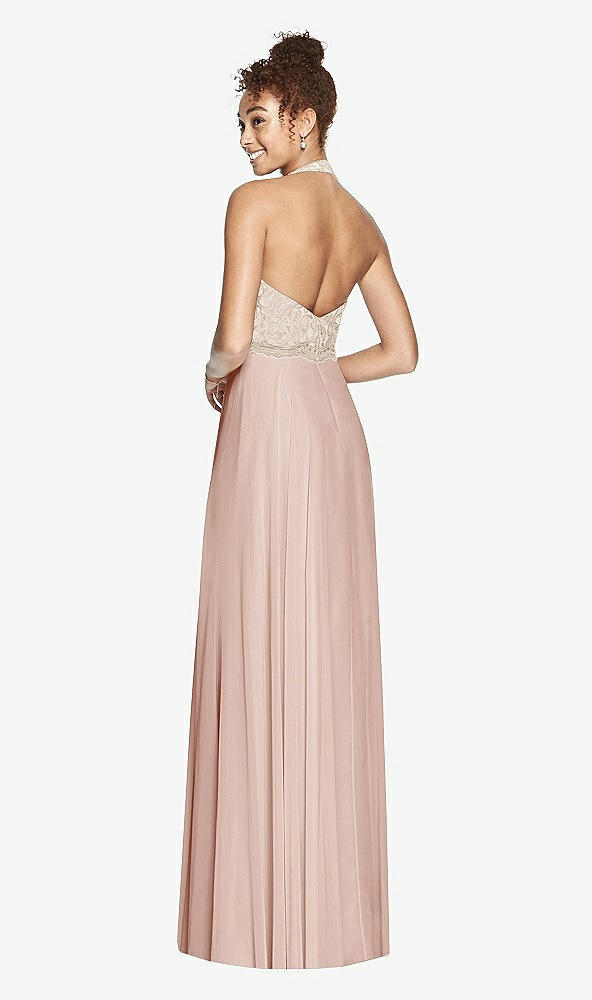Back View - Toasted Sugar & Cameo Studio Design Collection 4512 Full Length Halter Top Bridesmaid Dress