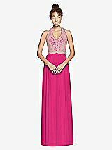 Front View Thumbnail - Think Pink & Cameo Studio Design Collection 4512 Full Length Halter Top Bridesmaid Dress