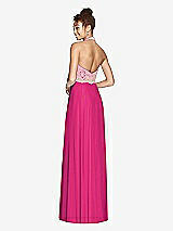 Rear View Thumbnail - Think Pink & Cameo Studio Design Collection 4512 Full Length Halter Top Bridesmaid Dress
