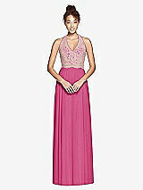 Front View Thumbnail - Tea Rose & Cameo Studio Design Collection 4512 Full Length Halter Top Bridesmaid Dress