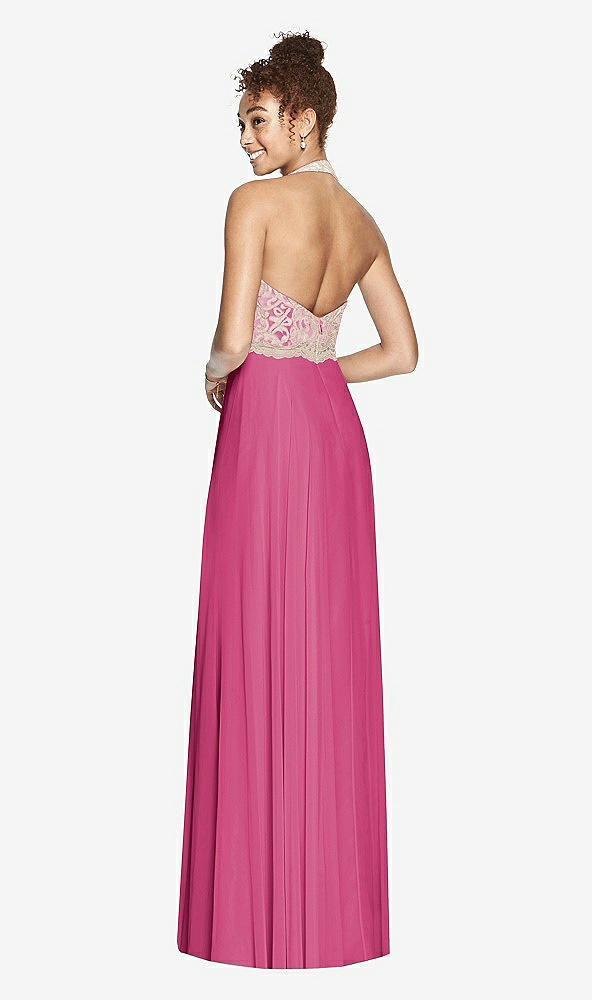 Back View - Tea Rose & Cameo Studio Design Collection 4512 Full Length Halter Top Bridesmaid Dress