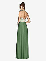 Rear View Thumbnail - Vineyard Green & Cameo Studio Design Collection 4512 Full Length Halter Top Bridesmaid Dress