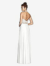 Rear View Thumbnail - White & Cameo Studio Design Collection 4512 Full Length Halter Top Bridesmaid Dress