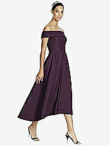 Front View Thumbnail - Aubergine Studio Design 4513 Midi Off-the-Shoulder Bridesmaid Dress