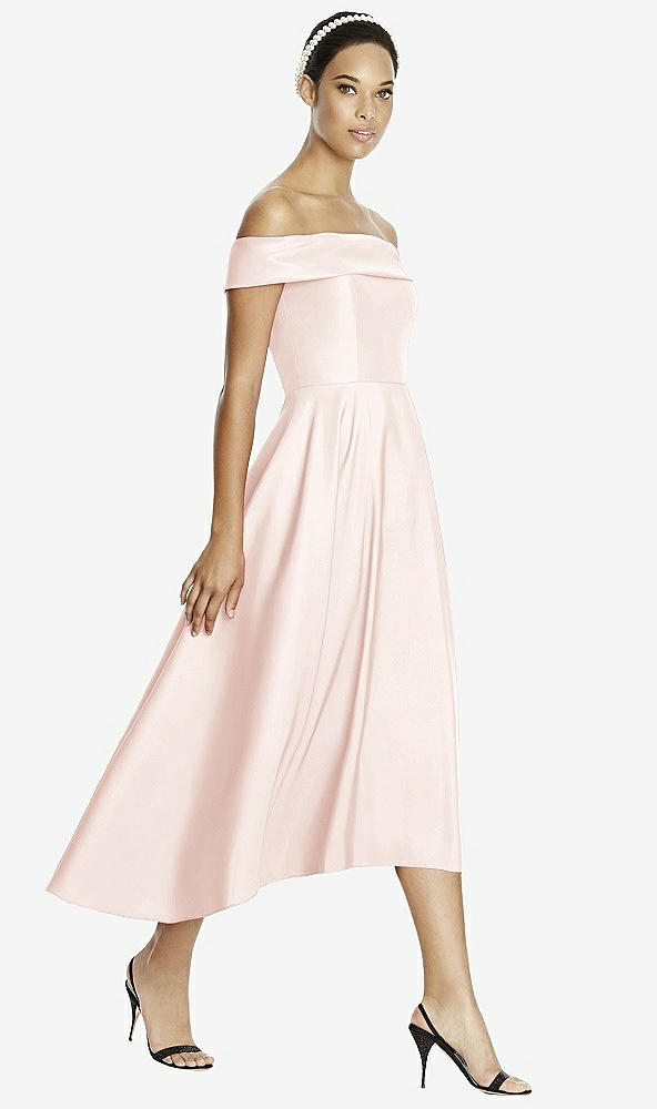 Front View - Blush Studio Design 4513 Midi Off-the-Shoulder Bridesmaid Dress