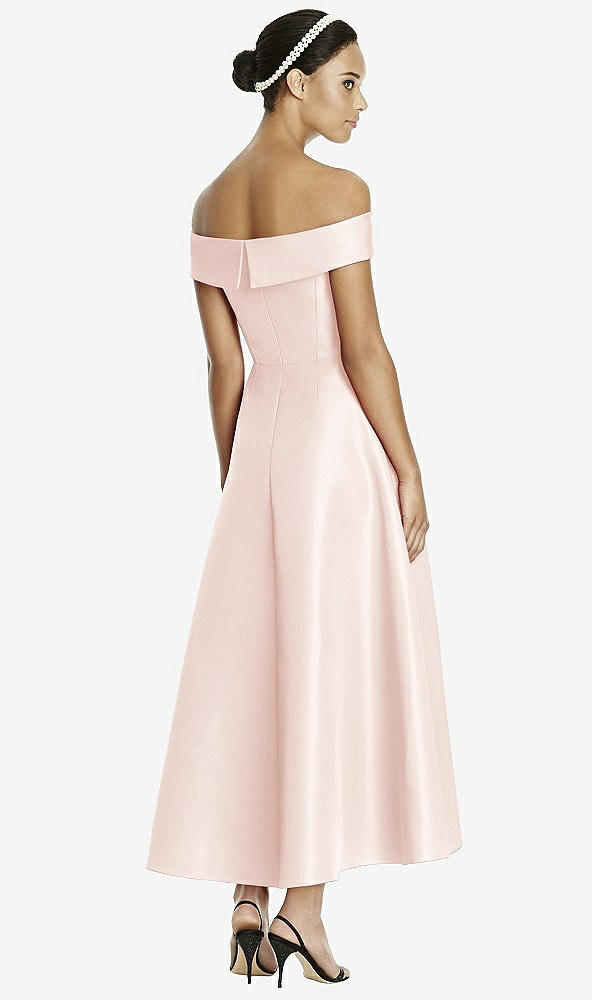 Back View - Blush Studio Design 4513 Midi Off-the-Shoulder Bridesmaid Dress