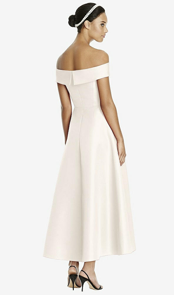 Back View - Ivory Studio Design 4513 Midi Off-the-Shoulder Bridesmaid Dress